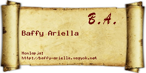 Baffy Ariella névjegykártya